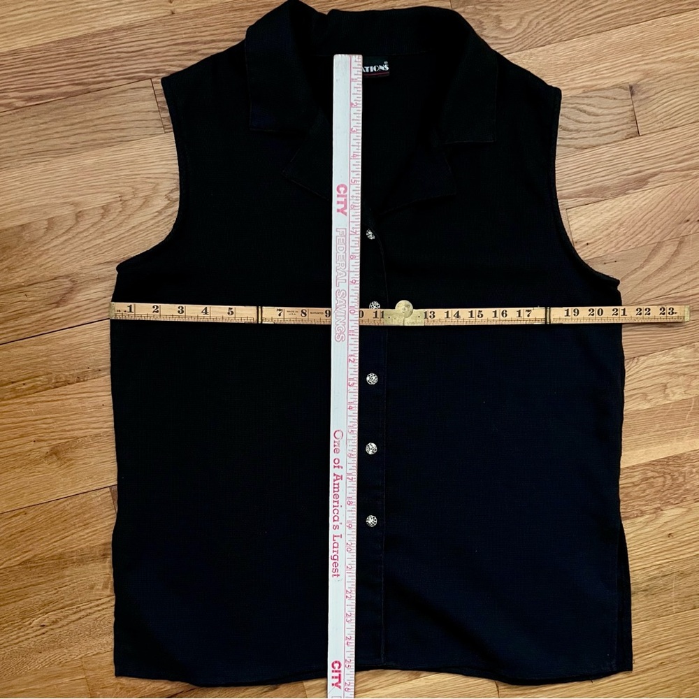Notations Black Sleeveless Button Down Top (L) Excellent Condition - Picture 7 of 7